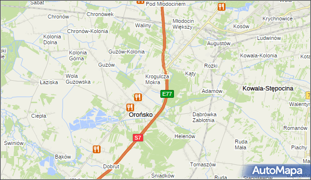 mapa Krogulcza Sucha, Krogulcza Sucha na mapie Targeo