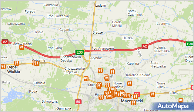 mapa Królewiec gmina Mińsk Mazowiecki, Królewiec gmina Mińsk Mazowiecki na mapie Targeo