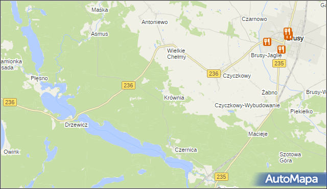 mapa Krównia, Krównia na mapie Targeo