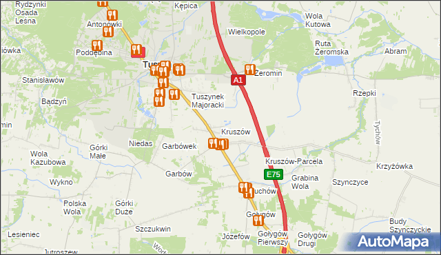 mapa Kruszów, Kruszów na mapie Targeo