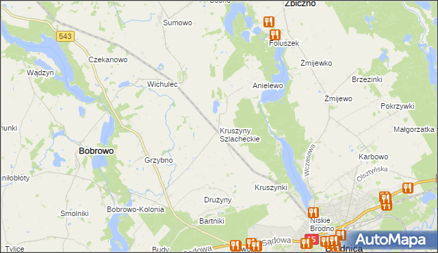 mapa Kruszyny Szlacheckie, Kruszyny Szlacheckie na mapie Targeo