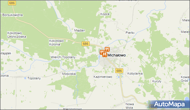 mapa Krynica gmina Michałowo, Krynica gmina Michałowo na mapie Targeo