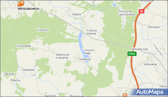 mapa Krzycko Małe, Krzycko Małe na mapie Targeo