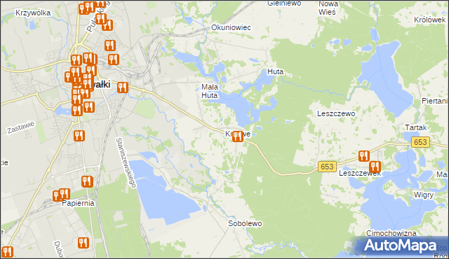 mapa Krzywe gmina Suwałki, Krzywe gmina Suwałki na mapie Targeo