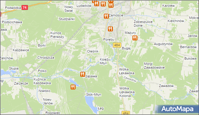 mapa Księży Młyn, Księży Młyn na mapie Targeo