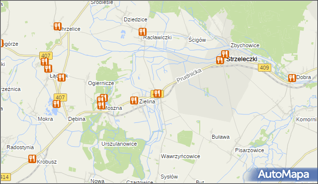 mapa Kujawy gmina Strzeleczki, Kujawy gmina Strzeleczki na mapie Targeo