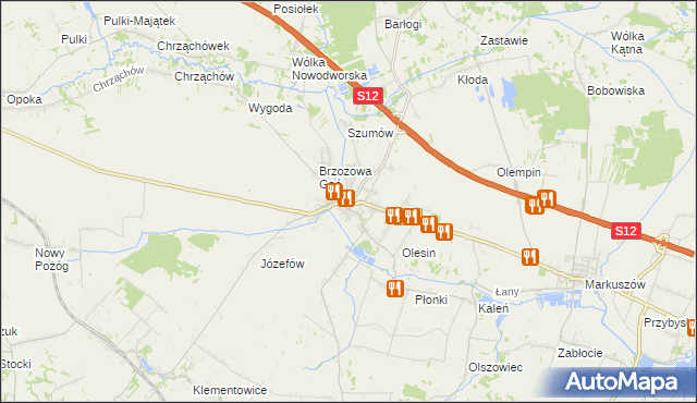 mapa Kurów powiat puławski, Kurów powiat puławski na mapie Targeo