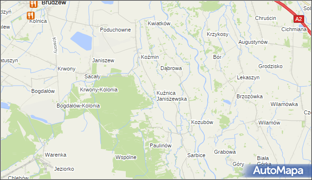 mapa Kuźnica Janiszewska, Kuźnica Janiszewska na mapie Targeo