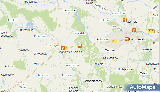 mapa Kwiatkowice-Las, Kwiatkowice-Las na mapie Targeo