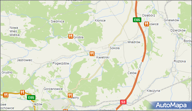 mapa Kwietniki, Kwietniki na mapie Targeo