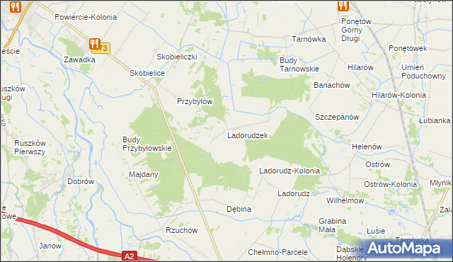 mapa Ladorudzek, Ladorudzek na mapie Targeo