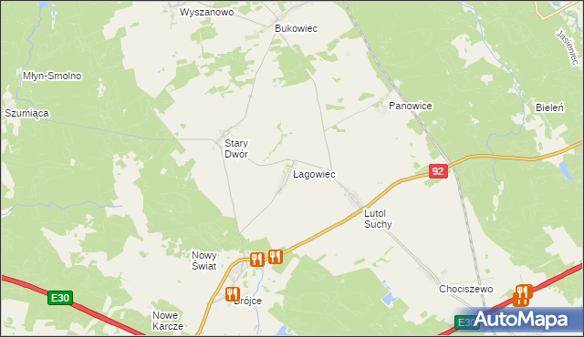 mapa Łagowiec, Łagowiec na mapie Targeo