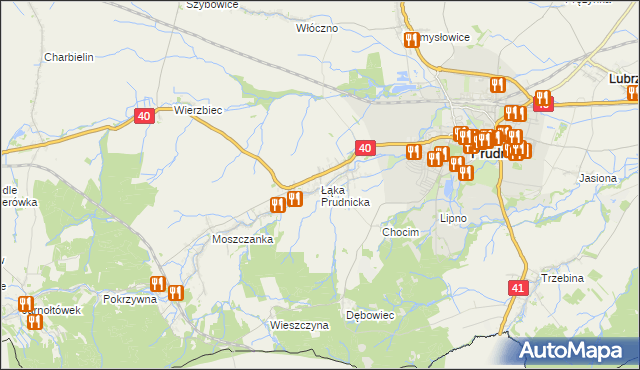 mapa Łąka Prudnicka, Łąka Prudnicka na mapie Targeo
