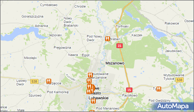 mapa Łąki Bratiańskie, Łąki Bratiańskie na mapie Targeo