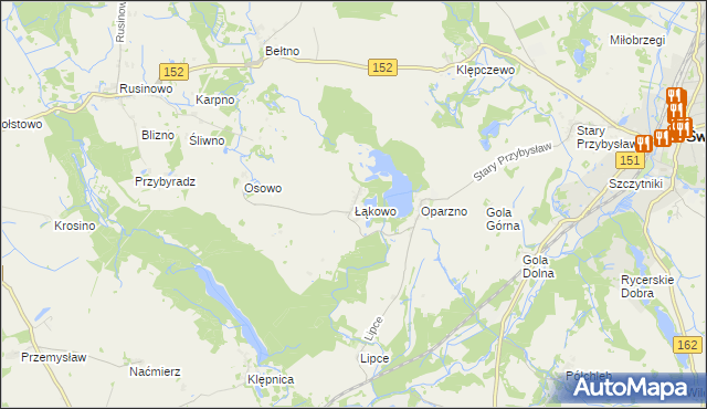 mapa Łąkowo, Łąkowo na mapie Targeo