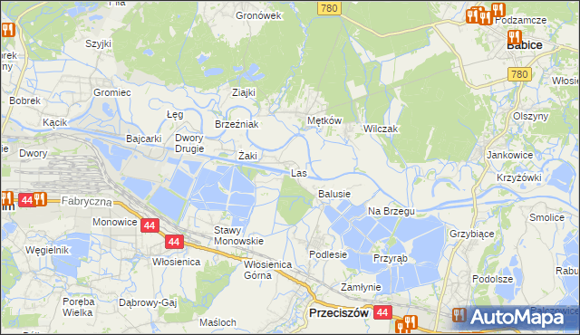 mapa Las gmina Przeciszów, Las gmina Przeciszów na mapie Targeo