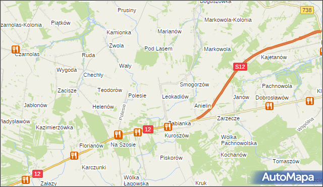 mapa Leokadiów, Leokadiów na mapie Targeo