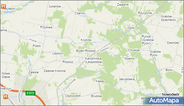 mapa Leopoldów gmina Ryki, Leopoldów gmina Ryki na mapie Targeo