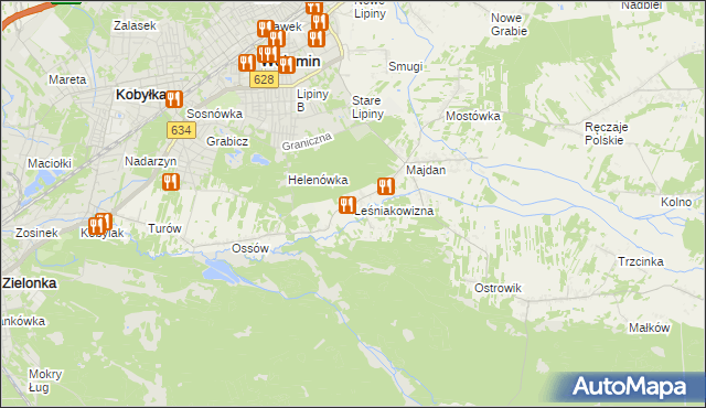 mapa Leśniakowizna, Leśniakowizna na mapie Targeo