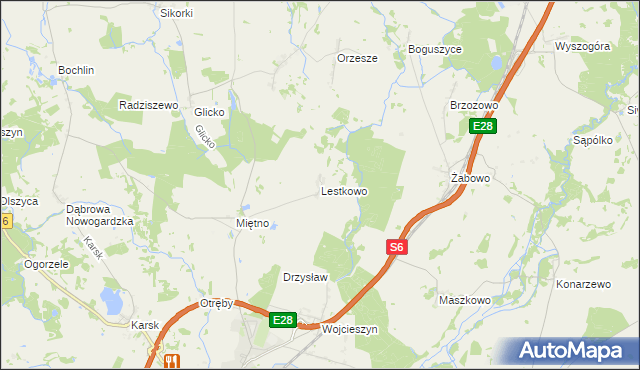 mapa Lestkowo, Lestkowo na mapie Targeo