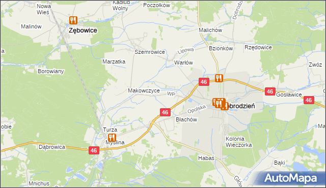 mapa Ligota Dobrodzieńska, Ligota Dobrodzieńska na mapie Targeo