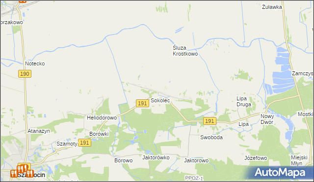 mapa Lipia Góra gmina Szamocin, Lipia Góra gmina Szamocin na mapie Targeo