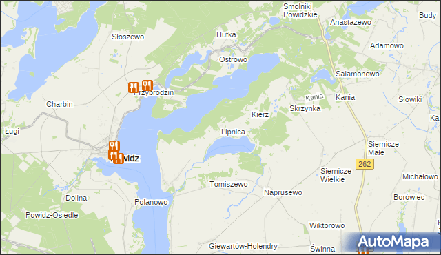 mapa Lipnica gmina Ostrowite, Lipnica gmina Ostrowite na mapie Targeo