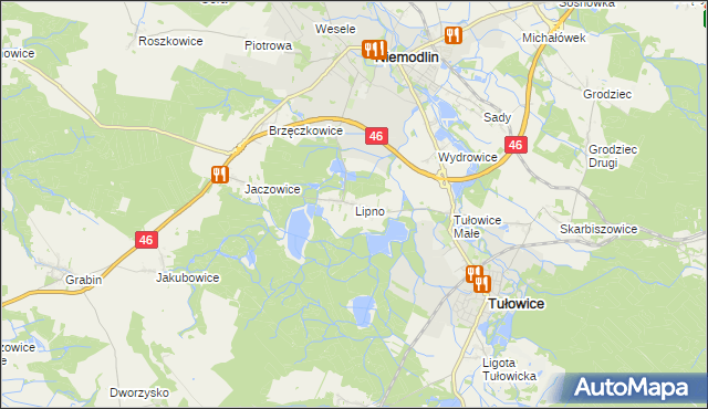 mapa Lipno gmina Niemodlin, Lipno gmina Niemodlin na mapie Targeo
