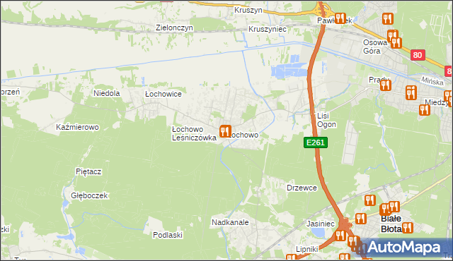 mapa Łochowo, Łochowo na mapie Targeo