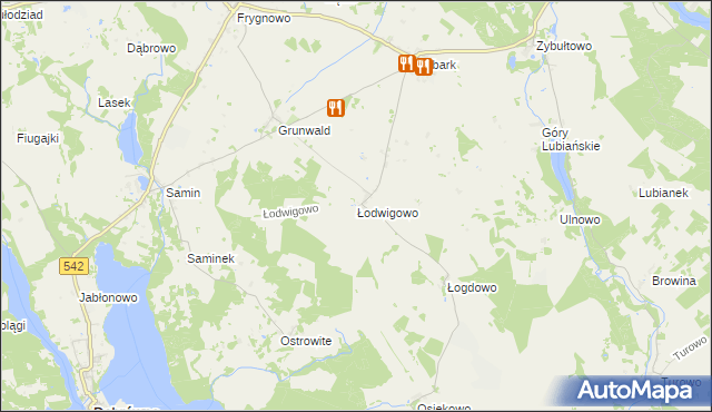 mapa Łodwigowo, Łodwigowo na mapie Targeo