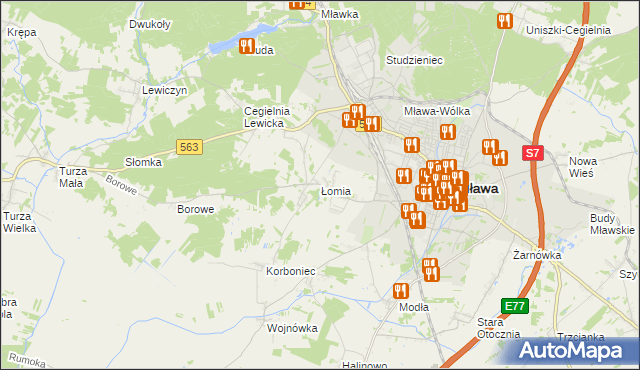 mapa Łomia, Łomia na mapie Targeo