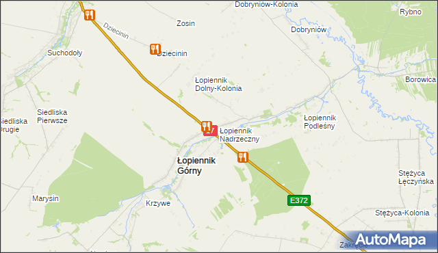 mapa Łopiennik Nadrzeczny, Łopiennik Nadrzeczny na mapie Targeo