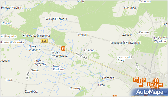 mapa Łosinno, Łosinno na mapie Targeo