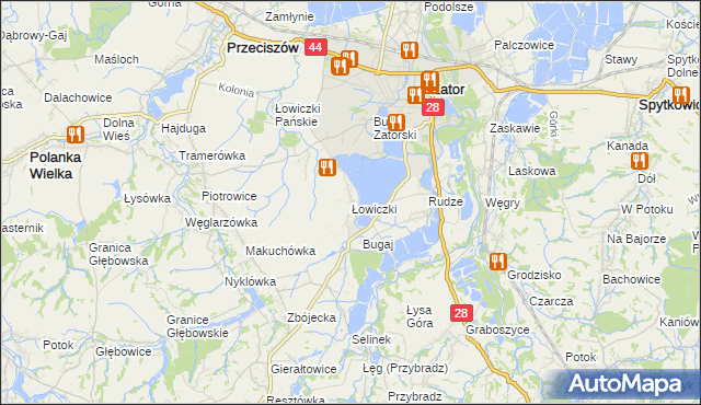 mapa Łowiczki, Łowiczki na mapie Targeo