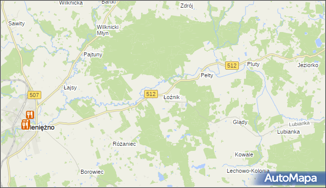 mapa Łoźnik, Łoźnik na mapie Targeo