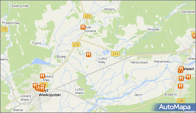 mapa Lubcz Mały, Lubcz Mały na mapie Targeo