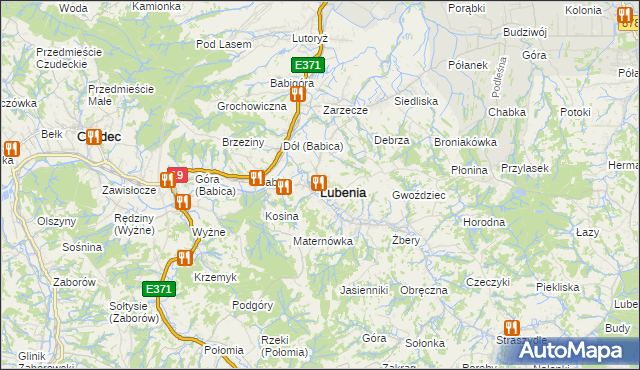 mapa Lubenia, Lubenia na mapie Targeo