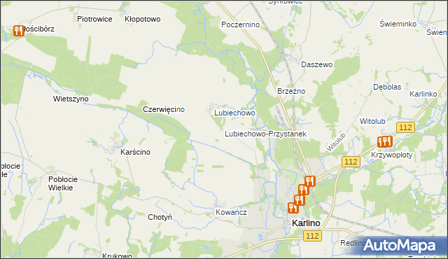mapa Lubiechowo-Przystanek, Lubiechowo-Przystanek na mapie Targeo