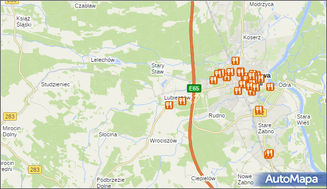mapa Lubieszów gmina Nowa Sól, Lubieszów gmina Nowa Sól na mapie Targeo