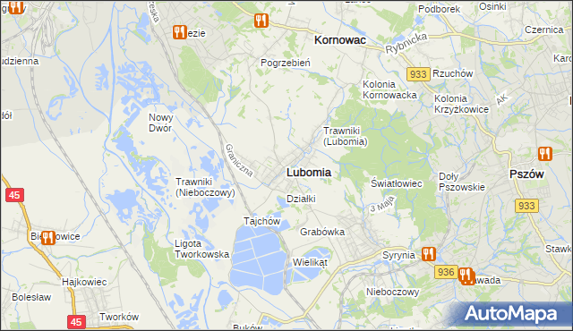 mapa Lubomia, Lubomia na mapie Targeo