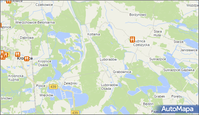 mapa Luboradów, Luboradów na mapie Targeo