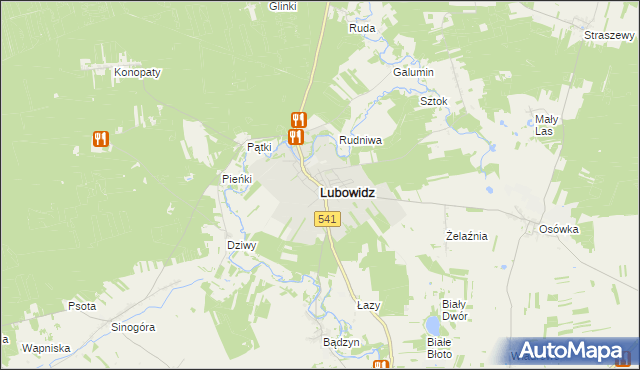 mapa Lubowidz powiat żuromiński, Lubowidz powiat żuromiński na mapie Targeo