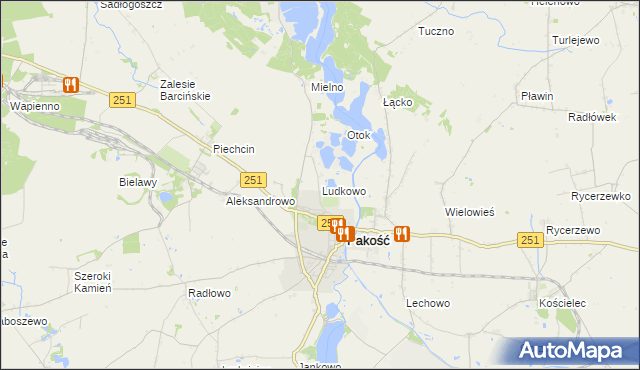 mapa Ludkowo gmina Pakość, Ludkowo gmina Pakość na mapie Targeo