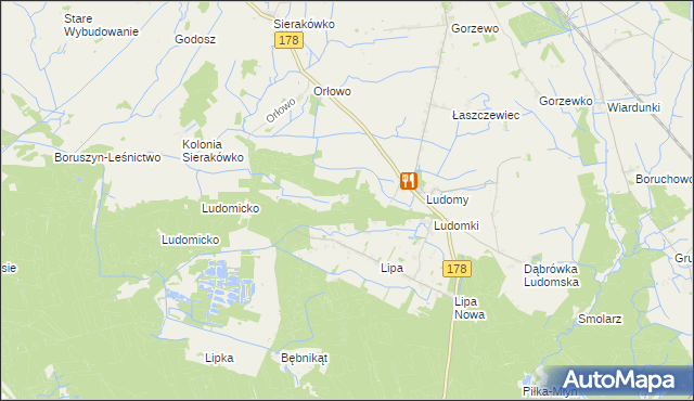mapa Ludomy Leśniczówka, Ludomy Leśniczówka na mapie Targeo