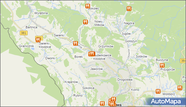 mapa Ludwikowice Kłodzkie, Ludwikowice Kłodzkie na mapie Targeo