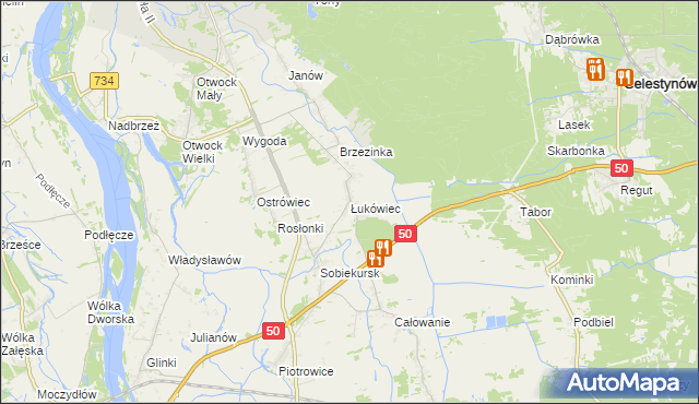 mapa Łukówiec gmina Karczew, Łukówiec gmina Karczew na mapie Targeo