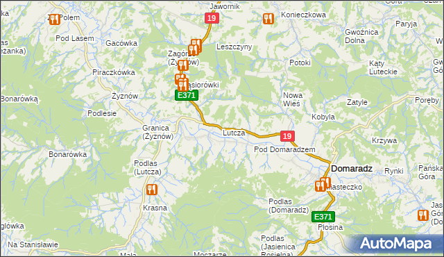 mapa Lutcza, Lutcza na mapie Targeo