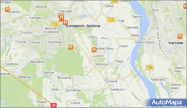 mapa Łyczyn gmina Konstancin-Jeziorna, Łyczyn gmina Konstancin-Jeziorna na mapie Targeo