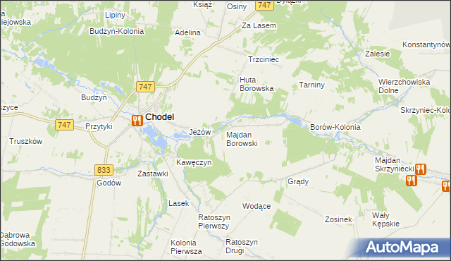mapa Majdan Borowski, Majdan Borowski na mapie Targeo