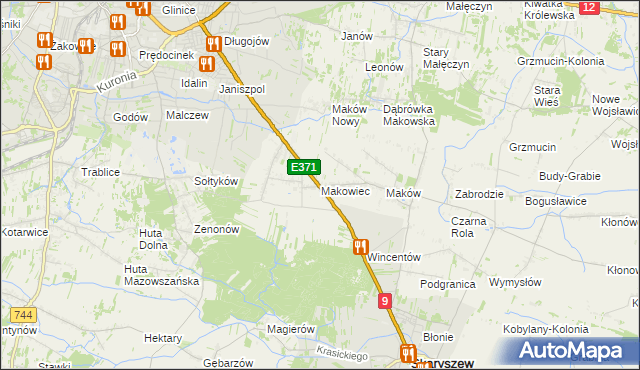 mapa Makowiec, Makowiec na mapie Targeo